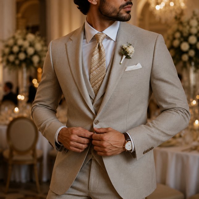 Champagne Gold Regency-randig Slips (Skapare uppladdad)
