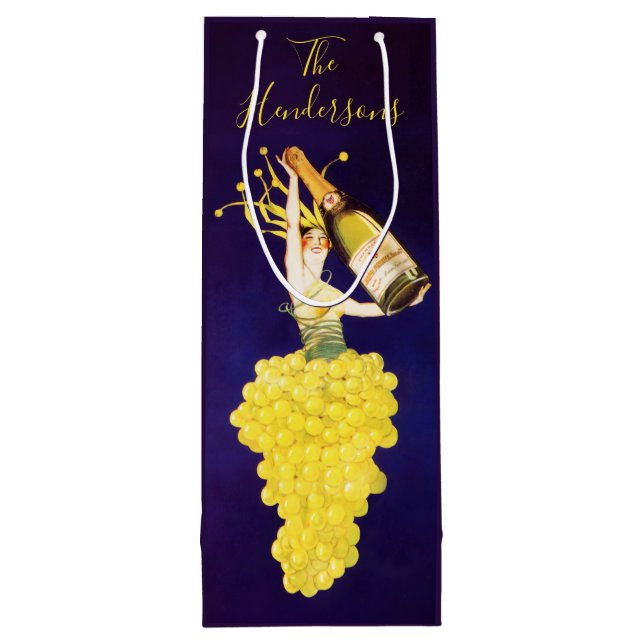 Champagne Grapes  Wine Gift Bag (Baksidan)