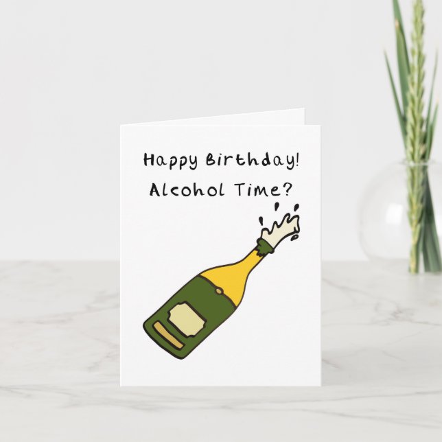 Champagne Grattis på födelsedagen Card Kort (Framsida)