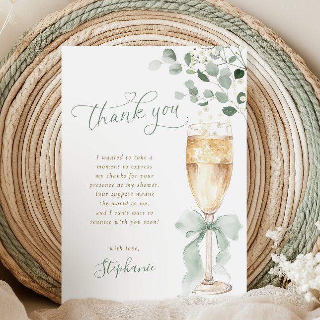 Champagne Greenery Thank You Card Tack Kort (Skapare uppladdad)