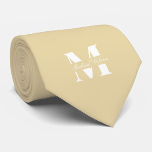 Champagne Guld  Anpassad Monogram Bröllop Trossgos Slips