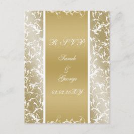 champagne guld Baroque Bröllop Inbjudan Vykort