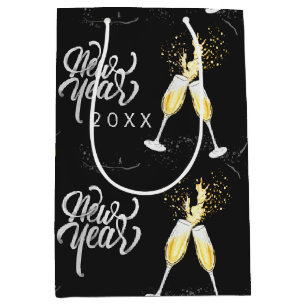 Champagne Guld Black Vin Glass Confetti Modern Me