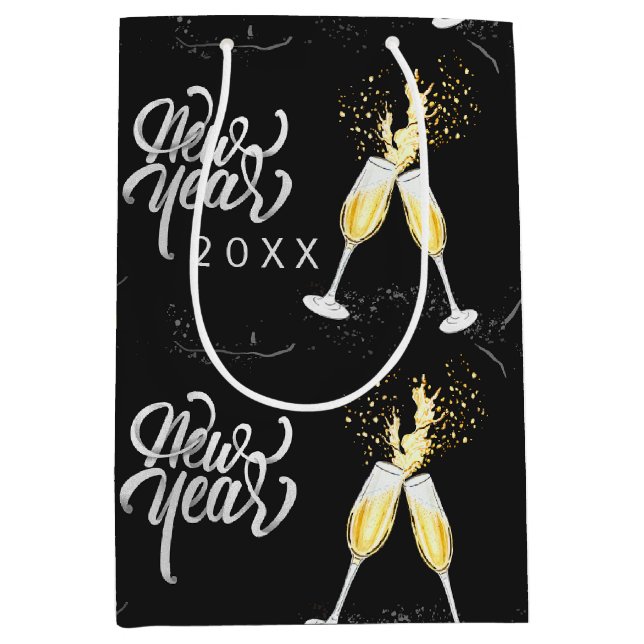 Champagne Guld Black Vin Glass Confetti Modern Me (Framsidan)