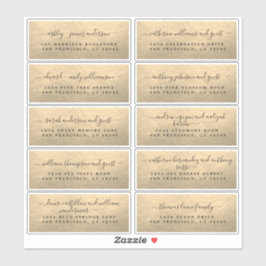 Champagne Guld Bröllop Guest Adressetiketter Klistermärken