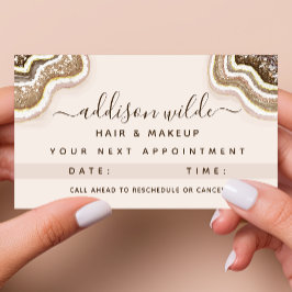 Champagne Guld Brown Glitter Agate Geode Tidsbeställning Kort