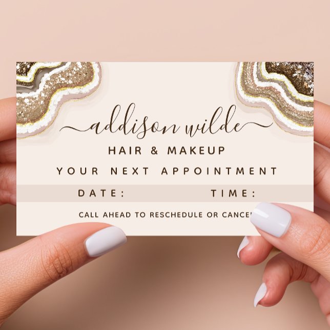 Champagne Guld Brown Glitter Agate Geode Tidsbeställning Kort (Skapare uppladdad)