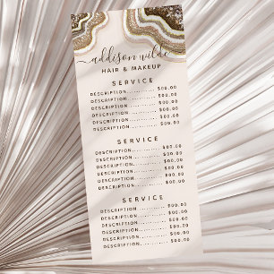 Champagne Guld Brun Glitter Agat Geod Reklamkort
