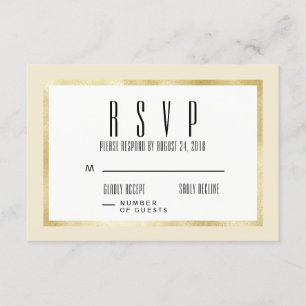 Champagne + Guld Classic Wedding OSA kort