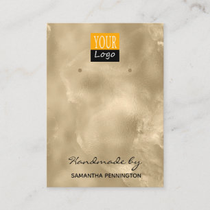 Champagne Guld Faux Foil Logotyp Earring Visning Visitkort
