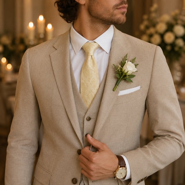 Champagne Guld Floral Damask Slips (Skapare uppladdad)