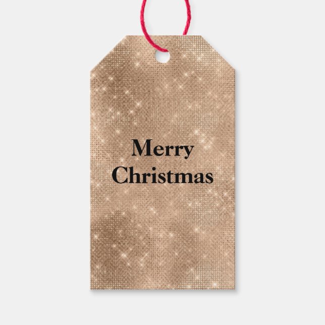 Champagne Guld Glam Gnistra Glitz Presentetikett (Framsidan)