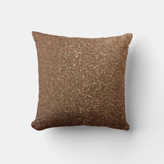 Champagne Guld Glitter faux Dekorativ kudde (Framsida)