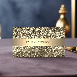 Champagne Guld Glitter Luxury Affärskort Visitkort