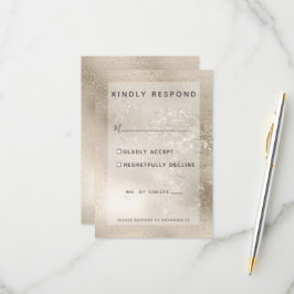 Champagne Guld Glitter Modern Bröllop OSA Kort