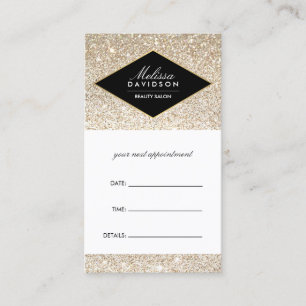 Champagne Guld Glitter och Glamor Möte Tidsbeställning Kort
