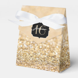 Champagne guld glitter sparkles Sweet 16 Presentaskar