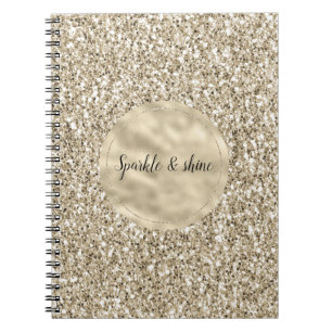 Champagne Guld Glitzy Glitter Anteckningsbok
