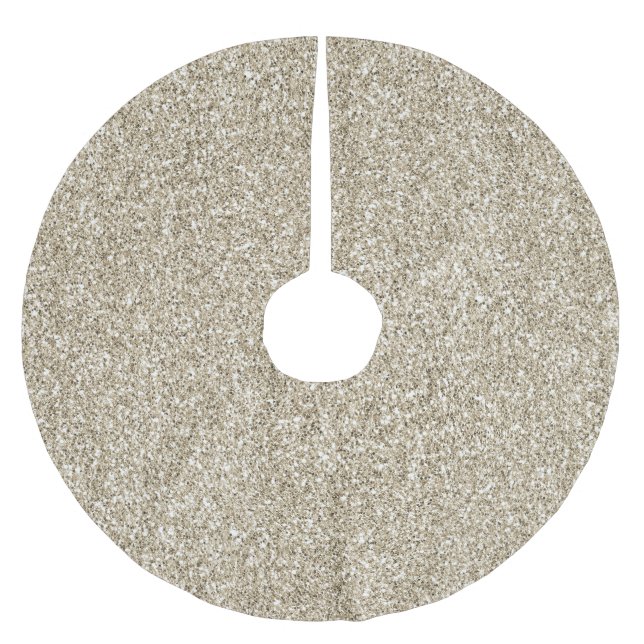 Champagne Guld Glitzy Glitter Julgransmatta Borstad Polyester (Framsidan)