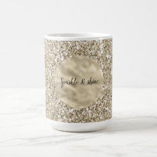 Champagne Guld Glitzy Glitter Kaffemugg