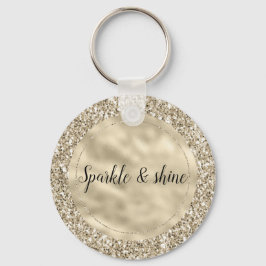 Champagne Guld Glitzy Glitter Nyckelring