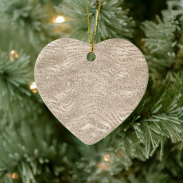 Champagne Guld Glitzy Glitter Zebra tryck Julgransprydnad Keramik