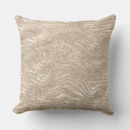 Champagne Guld Glitzy Glitter Zebra tryck Kudde