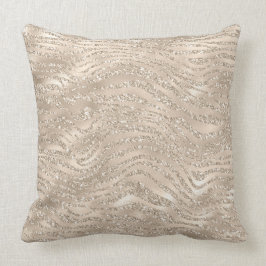 Champagne Guld Glitzy Glitter Zebra tryck Kudde
