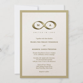 Champagne Guld Infinity Hand Clasp bröllopsinbjuda Inbjudningar