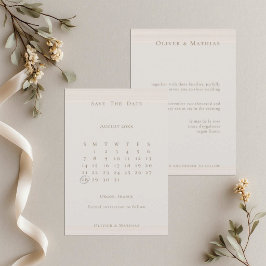 Champagne Guld Modern Chic Kalender Spara Datum Datumet