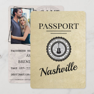 Champagne Guld Nashville-passet Spara datum Datumet