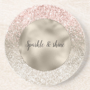 Champagne Guld Rosa White Glitzy Glitter Underlägg