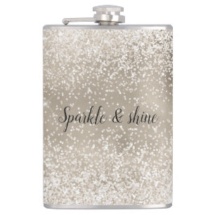 Champagne Guld White Glitzy Glitter Fickplunta