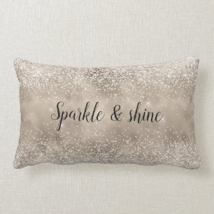 Champagne Guld White Glitzy Glitter Lumbarkudde
