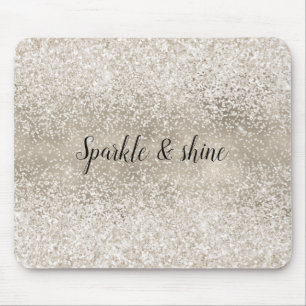Champagne Guld White Glitzy Glitter Musmatta