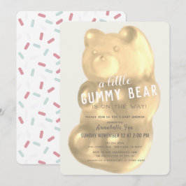 Champagne Gummy Bear Gender Neutral Baby Shower Inbjudningar
