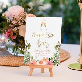 Champagne Heart Guld Bröllopsdusch Mimosa Bar Skyl Poster