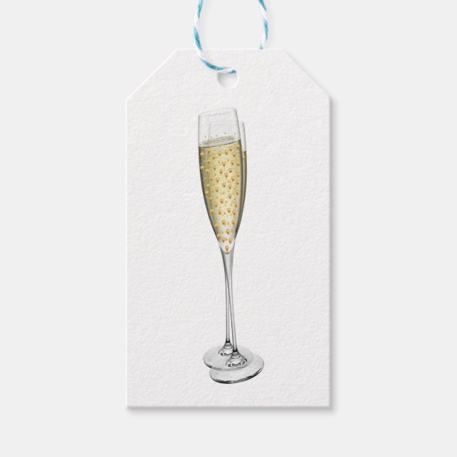 Champagne Hearts Gift Märkres Presentetikett (Framsidan)