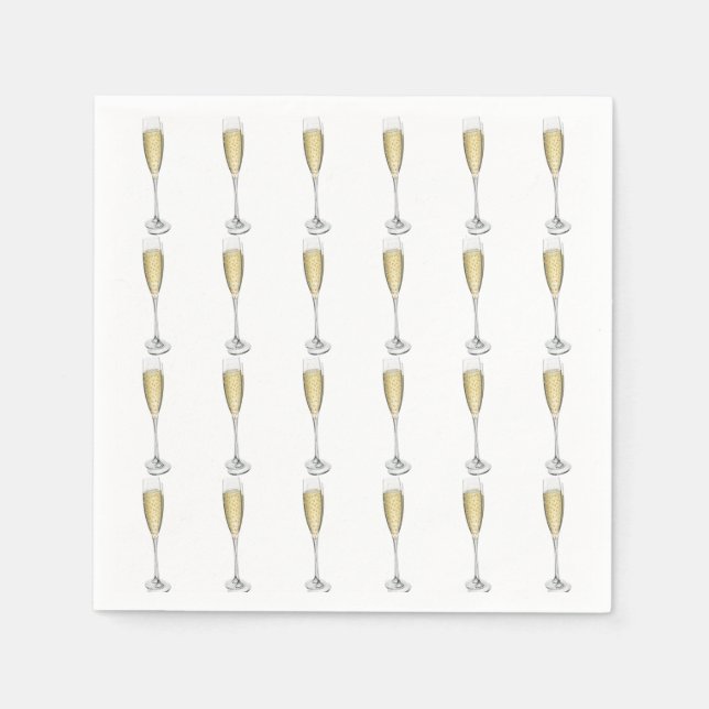 Champagne Hearts Napkins Pappersservett (Framsidan)