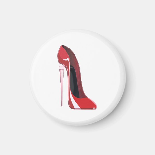 Champagne heel Red stiletto shoart art magnet (Framsidan)
