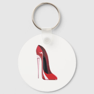 Champagne heel Red stiletto shoart Nyckelring