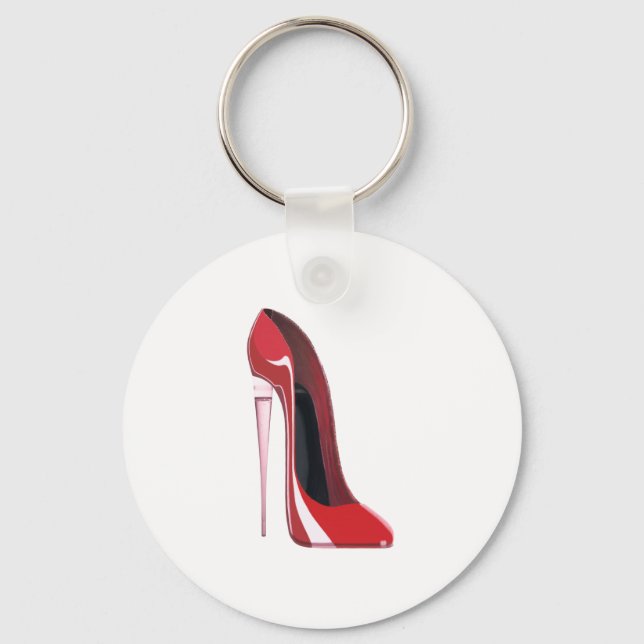 Champagne heel Red stiletto shoart Nyckelring (Framsida)