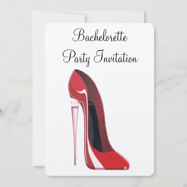 Champagne Heel Stiletto Bachelorette Inbjudan (Framsida)