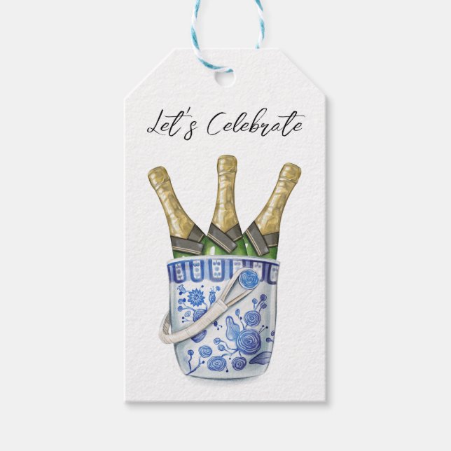 Champagne i Chinoiserie Isbalja Presentkort Presentetikett (Framsidan)