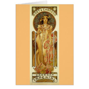 Champagne-Imperialistisk art nouveau Hälsningskort