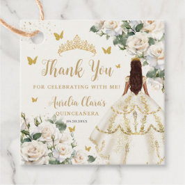 Champagne Ivory Blommigt Butterflies Quinceañera Gåvor Etiketter