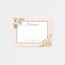 Champagne Ivory Rosa Blommigt Bridesmaid