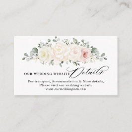 Champagne Ivory Rosa Blommigt Bröllop Webben Site Tilläggskort