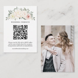 Champagne Ivory Rosa Blommigt QR Code OSA Tilläggskort