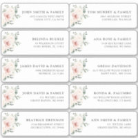 Champagne Ivory  Rosa Flor Guest Namn Adress